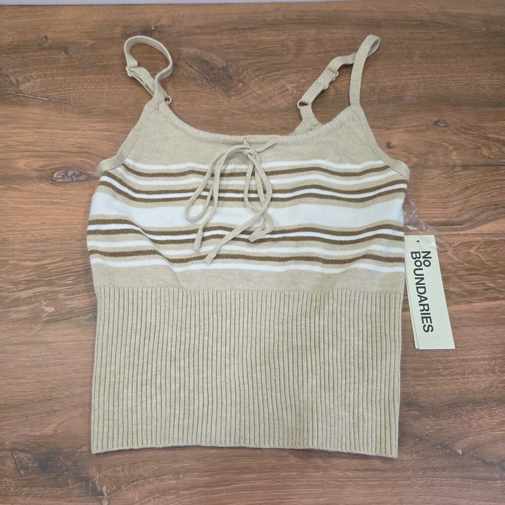 No Boundaries Striped Knit Camisole Top Small NWT